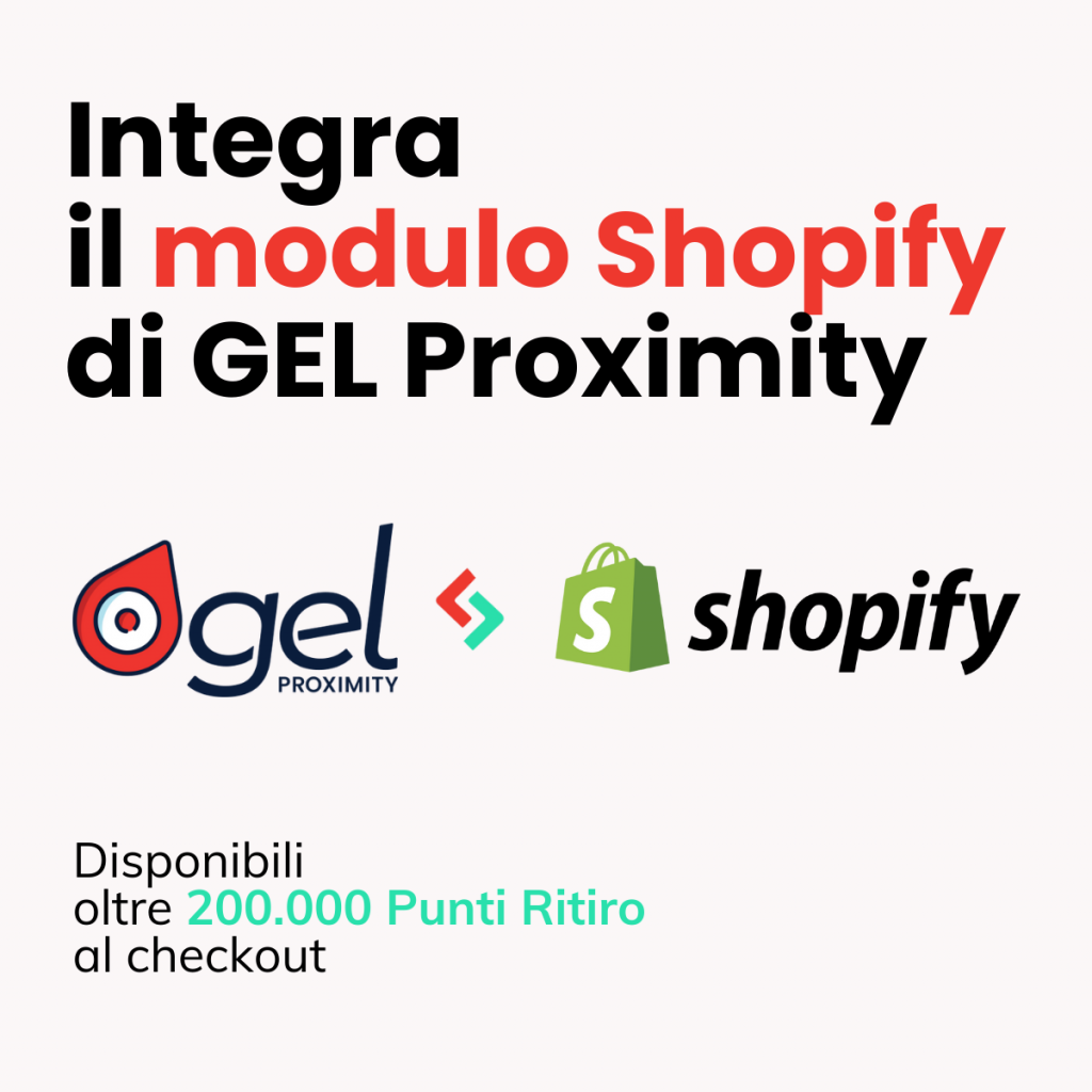 modulo GEL Proximity Shopify spedizioni resi eCommerce Punti di Ritiro Locker